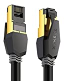 Cat 8 Ethernet Cable 6 FT, TESMAX 26AWG Ultra High Speed Ethernet Cable 40Gbps 2000Mhz Ethernet Cord SFTP Network Cable Internet Cable with Gold Plated RJ45 Connector, Fast Ethernet Cable for Gaming