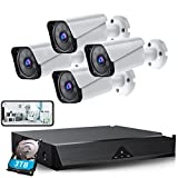 CAMCAMP 1080P Security Camera System with 3TB Hard Drive, 4X Home Outdoor Lite Wired CCTV Cameras with DVR Recorder, IP66 Waterproof, 100ft Night Vision, Motion Alert, Remote Access