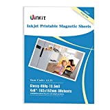 Uinkit 30 Sheets Printable Magnetic sheets Non Adhesive 13.5mil 4x6 Inches Magnet Glossy Paper for Inkjet Printers
