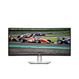 Dell S3422DW - 34-inch WQHD 21:9 Curved Monitor, 3440 x 1440 at 100Hz, 1800R, Built-in Dual 5W Speakers, 4ms Grey-to-Grey Response Time (Extreme Mode), 16.7 Million Colors, Silver