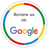 Review Us On Google Sticker - (Pack of 20) 4' Large Round Vinyl Decal Sign for Wall Laptop Social Media Storefront Window