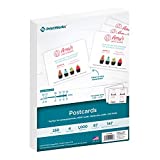 PrintWorks Heavyweight Printable Postcards for Mailings, Flashcards, and More, 67lb/147gsm, 4 Cards Per Sheet, 250 Sheets, 1000 Cards Total, White (04299) (4.25 x 5.5 Inches Postcard Size)