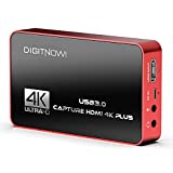 DIGITNOW HD 60S USB 3.0 Capture Card HDMI 4K Plus, 1080P 60FPS or 4K HDMI Audio Video Capture No Lag Passthrough for Video Recording, Live Streaming,Compatible with PS4/Pro,PS5, Xbox One X/S, Xbox 360