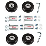 F-ber Luggage Suitcase Wheels with ABEC 608zz Bearings, 50mm Inline Outdoor Skate Replacement Wheels, One Set of 4 Wheels (Black, 50mm x 18mm x 6mm/1.97' x 0.7' x 0.24')
