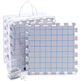 Blocking Mats for Knitting & Crochet 9 Pack with 200 T Pins and Storage Bag (12.5 in)