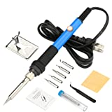 10-in-1 Soldering Gun Kit, BOHOOLs Premium Soldering Iron kit for Electrical soldering, Electronics, Wire, Guitar, Jewelry: Temperature Adjustable Soldering Iron(60W 110V), 5 Solder Tips, Solder Wire
