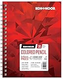 Koh-I-Noor Colored Pencil White Drawing Paper Pad, In and Out Pages, 114lb, 185 GSM, 7 x 10', Side Wire-Bound, 30 Sheets per Pad (26170300613)
