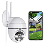 2K Security Camera Outdoor, 4MP WiFi Home Surveillance Cameras Outside with Color Night Vision, 360° Pan-Tilt View, 2-Way Audio,Motion Detection Security Camera, Siren Alarm, 24/7 SD Card Recording