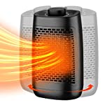Electric Space Heater, 1500W Adjustable Thermostat and Overheat Protection Ceramic, Portable Heater with Carrying Handle, Fast Heater for Bedroom Use