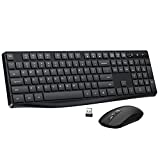 Wireless Keyboard and Mouse Combo, Lovaky 2.4G Full-Sized Ergonomic Keyboard Mouse, 3 DPI Adjustable Cordless USB Keyboard and Mouse, Quite Click for Computer/Laptop/Windows/Mac