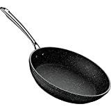 Nonstick Frying Pan, Granite Coating Skillet with Anti-Warp Base, Stainless Steel Handle - Nonstick Fry Skillet for Gas, Electric, Induction Cooktops - Dishwasher & Oven-Safe （10 In/Black)