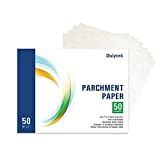 Dulytek Pre-Cut Parchment Paper - 10' x 7' - Slick Silicone Coating on Double Sides [ 50-Sheet ]