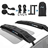 Novinter Kayak Roof Rack, Soft Roof Rack Pads for Kayak/Canoe/Surfboard/SUP/Snowboard with 2 Tie Down Straps, 2 Tie Down Rope, 2 Quick Loop Strap, and Storage Bag