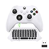 Controller Keyboard for Xbox Series X/S, Wireless 2.4G Ergonomic USB Gamepad Keypad QWERTY Chatpad with Audio and Headset Jack for Game Live Chat Compatiable with Xbox Series S/Series X/One/One S