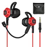Gaming Earbud with Microphone Noise Isolating in-Ear E-Sport Wired Earbud Pure Sound and Powerful Bass, with Volume Control Switch, Earphones for Xbox Series/PS4/Iphone/Android/computer/Tablet