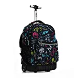 Tilami Rolling Backpack 19 inch Wheeled LAPTOP Girls Travel School Student Trip, weekend