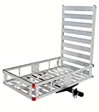 MaxxHaul 80779 50' x 29.5' Trailer Hitch Mount Aluminum Cargo Carrier With High Side Rails With 47' Ramp For RV's, Trucks, SUV's, Vans, Cars - 500 lb. Capacity