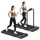 TUNCKUN Under Desk Treadmill 2 in 1,Speed 0.5-7mph,1.25 HP Brushless Electric Folding Treadmill Walking Pad with Remote Control at Home and Office