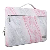 MoKo 15.6 Inch Laptop Sleeve Fits MacBook Pro M1 Pro/M1 Max 14.2 2021 MacBook Pro 16”, MacBook Pro 15.4', Surface Book 15”, Ultrabook Carrying Bag for 15.6' Dell HP Acer Chromebook,Pink Gray Marble