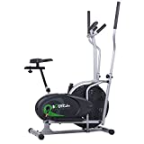 Body Rider Elliptical Machine and Stationary Bike with Seat and Easy Computer, Dual Trainer 2-in-1 Cardio Exercise Machine, Home Gym, Workout Equipment BRD2000, Black & grey, One Size