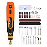 GOXAWEE Mini Cordless Rotary Tool with 3.6V Li-ion Battery, 3 Rotation Speed and USB Charging, Multi-Purpose Power Rotary Tool with 105pcs Accessories for Handmade Crafting and DIY Creations.