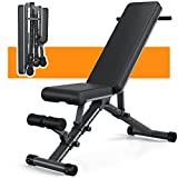 BARWING 10-6-4-3 Adjustable Weight Bench | 800 LB Incline Decline Workout Bench for Home Gym | 5 Min Easy Assembly Foldable Training Lifting Bench Press | Unique Dragon Flag Handle for Abdominal Arm Exercise (NEW VERSION)