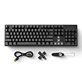 Hexgears G5 2.4G Wireless Mechanical Keyboard 104 Key，Wireless and Type-C Wired Connection, 100% Full-Size, Blue LED Backlit, Windows and Mac OS Compatible Black Keyboard Kailh Box White Switches