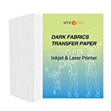 HTVRONT Heat Transfer Paper for Dark T Shirts -25 Sheets 8.5x11' Iron on Transfer Paper for Inkjet & Laser Printer, Stretchable & Durable Printable Heat Transfer Vinyl, Easy to Use