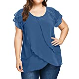 haoricu Bat Blouse, Clearance!Women Solid Off Shoulder 3/4 Sleeve Plus Size Loose Bling T Shirt Tunic Tops (XXXXL, C-Purple)