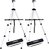 Artist Easel, Ohuhu 2-Pack 66' Aluminum Field Easel Stand with Carrying Bag for Table-top/Floor, Art Easels with Adjustable Height from 21-Inch to 66-Inch, Back to School Art Supplies