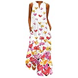 Women's Summer Sexy Casual Plus Size Spaghetti Strap Gradient Color Maxi Dress for Special Occasions (3XL, Red)