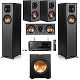 Klipsch Reference R-610F 5.1 Home Theater System, Black with Yamaha RX-V4A Receiver