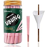 UBUNG CONES | 50 Pack | king size pink pre rolled cones with tips | pink cone rolling paper