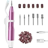 Portable Electric Nail Drill Set with LED Lights, Professional Efile Nail File Kit with 6pcs Nail Drill Bits for Acrylic Gel Nails, Manicure Pedicure Polishing Shape Tools for Home Salon Use