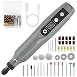 JEDIA Cordless Rotary Tool Kit 5-Speed Variable and USB Charging Cable Mini Power Rotary Tools, 3.7V with 45pcs Accessories for Cutting, Drilling, Sanding, Engraving, Polishing & DIY Crafts (Grey)