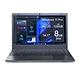 HTOOLS Windows 11 Laptop, Laptop Computer,Intel Celeron N4120 Quad-Core 8 GB Ram,128GB SSD(2TB SSD Expansion),Computer Laptop,FHD IPS&2MP Webcam,Dual WiFi,Type C