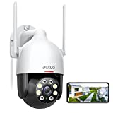 2K Security Camera Outdoor/Home, DEKCO WiFi Outdoor Security Cameras Pan-Tilt 360° View, 3MP Dome Surveillance Cameras with Motion Detection and Siren, 2-Way Audio,Full Color Night Vision, Waterproof