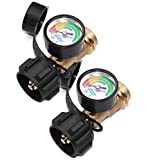 DOZYANT Propane Tank Gauge Level Indicator Leak Detector with Type 1 Connection (2 Pack), Gauge for Propane Tanks 5lb-40lb Universal for BBQ Gas Grill, Cylinder, RV Camper, Heater and More Appliances