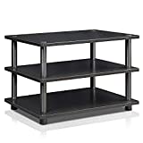 FURINNO Turn-N-Tube Easy Assembly 3-Tier Corner TV Stand, Blackwood/Black