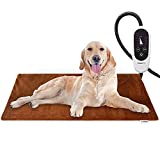 BurgeonNest Pet Heating Pad for Dogs Cats with Timer, 28' x 16', 18' x 16' Upgraded Electric Heated Dog Cat Pad Temperature Adjustable Pet Bed Warmer Blanket Mat Auto Power-Off