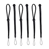 HONBAY 6PCS Adjustable Black Nylon Lanyards Hand Wrist Straps Compatible with Nintendo Wii Remote Controller, Cell Phone, Flashlight, Digital Camera and more