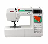 Janome MOD-50 Computerized Sewing Machine with 50 Built-in Stitches, 3 One-Step Buttonholes, Drop Feed and Accessories, Red