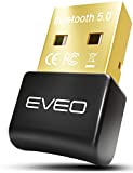EVEO Bluetooth Adapter for PC- Bluetooth USB Dongle 5.0 for Windows 11/10/8/7/XP USB Bluetooth adapter for Laptop, Desktop, Keyboard, Mouse, Speaker, Headset, - 5.0 - Bluetooth USB adapter PC Receiver