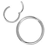 20 Gauge 7mm Hoop Nose Rings for Women Men Silver Nose Ring Hoop Surgical Steel Nose Hoop Hypoallergenic Body Piercing Rings for Septum Cartilage Helix Conch Rook Tragus Lobe Lip 20g Hoops 7mm