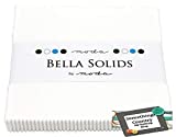 Moda Bella Solids White Bleached 9900PP-98 Charm Pack, 42 5-inch Cotton Fabric Squares