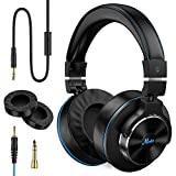 Moukey Studio Monitor Headphone - Dj Mixing Headphones, DJ Stereo Headsets Wired Over Ear Headphones with 1/4 to 3.5mm for Home Amplifiers, Dj Equipment Electronic Instruments MMh-1