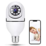Light Bulb Security Camera, 2.4GHz & 5G WiFi Security Cameras Wireless Outdoor, 360 Degrees Home Surveillance Light Socket Security Camera, Full-Color Night Vision Bulb Camera Mobile Phone Remote View