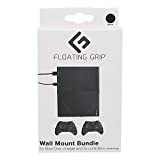 Xbox One Original Wall Mount Solution by FLOATING GRIP - Mounting Kit for Game Consoles - Effective Ventilation, Easy-to-Install System (Bundle: Fits Xbox One Original + 2X Controllers, Black)