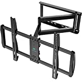 Full Motion TV Wall Mount for 37-75 inch LED LCD OLED Flat/Curved TVs with VESA 600x400mm, Articulating Corner TV Bracket Swivel & Tilt, 28 inch Arm Extension, Holds TVs up to 110lbs, PSXLF03
