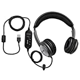 ECS WordSlinger Over Head USB Transcription Headset | Medical Transcriber Equipment Earphones with Leatherette Cushioning |Transcribing Headphones with Volume Control